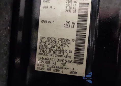 2018 Nissan Maxima 3.5 Sl from USA, damaged, VIN 1N4AA6AP5JC390566